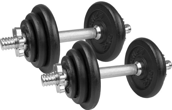 Nakládací jednoruční činkový set Spartan 2x10kg - ocelový